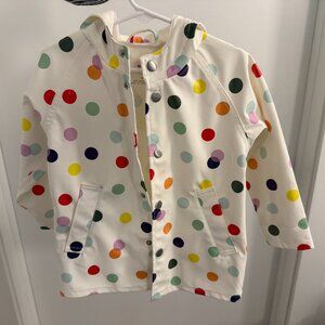 Primary Toddler raincoat in ivory rainbow confetti dot 2-3 2T 3T